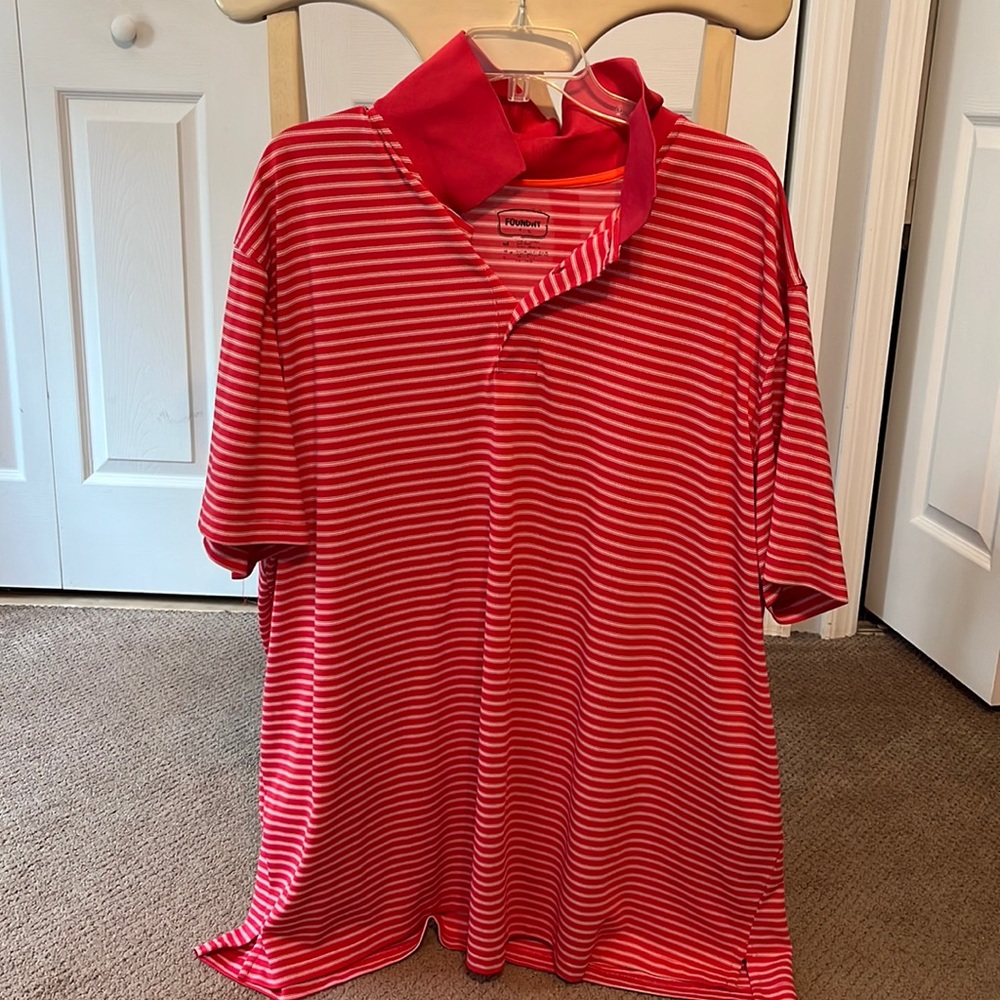 Red & white striped polo